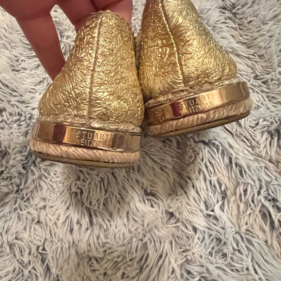 Stuart Weitzman gold leather espadrilles - Picture 4 of 8